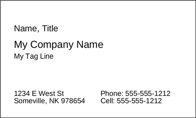 Personalized Business Name Card